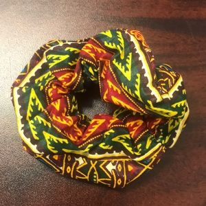 Handmade scrunchies with authentic African fabric.